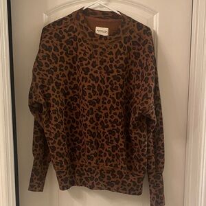 Abercrombie & Fitch Brown Leopard Print Sweater